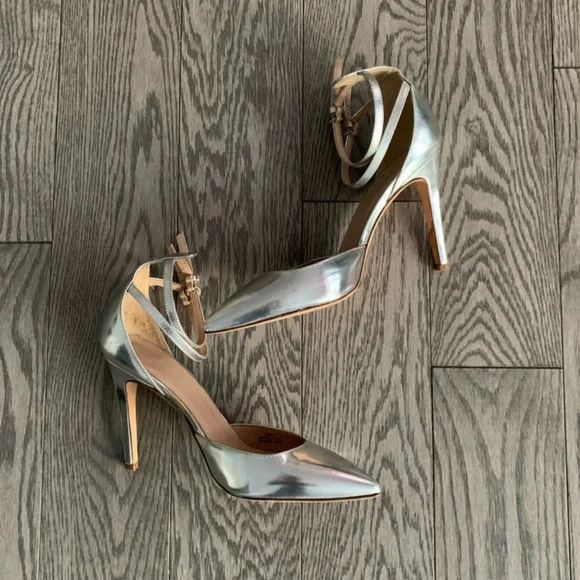 Crew Shoes J Crew Silver Heels Elegant Stiletto Design